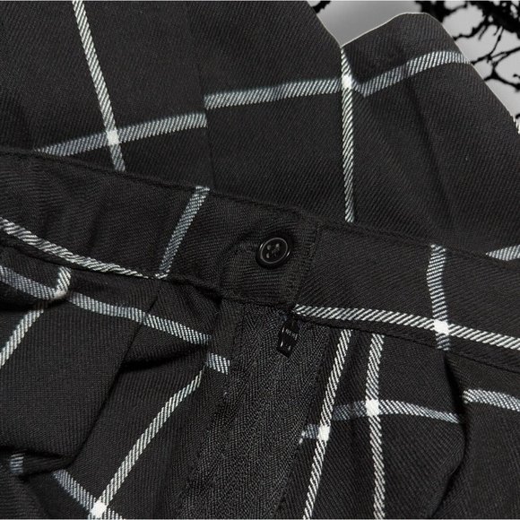 Hot Topic Checkered Circle Pleated Skirt Belted Dark Academia Gothic School sz L - Picture 5 of 8